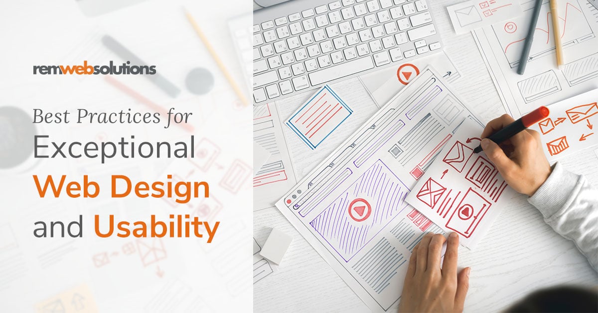 Designer creating wireframes and planning a website design